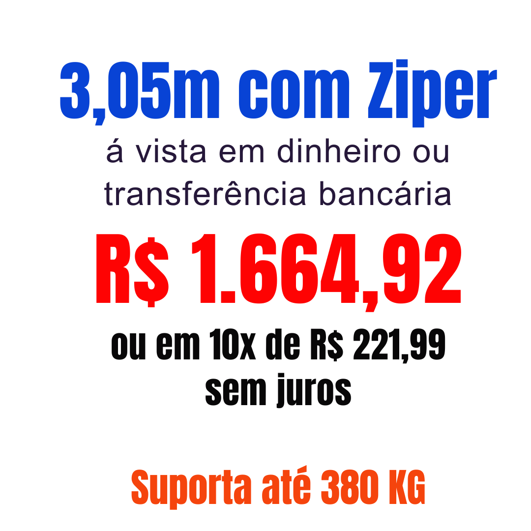 2,44m com Ziper á vista em dinheiro ou transferência bancária R$ 1.159,42 ou em 10x de R$ 134.00 sem juros (4)