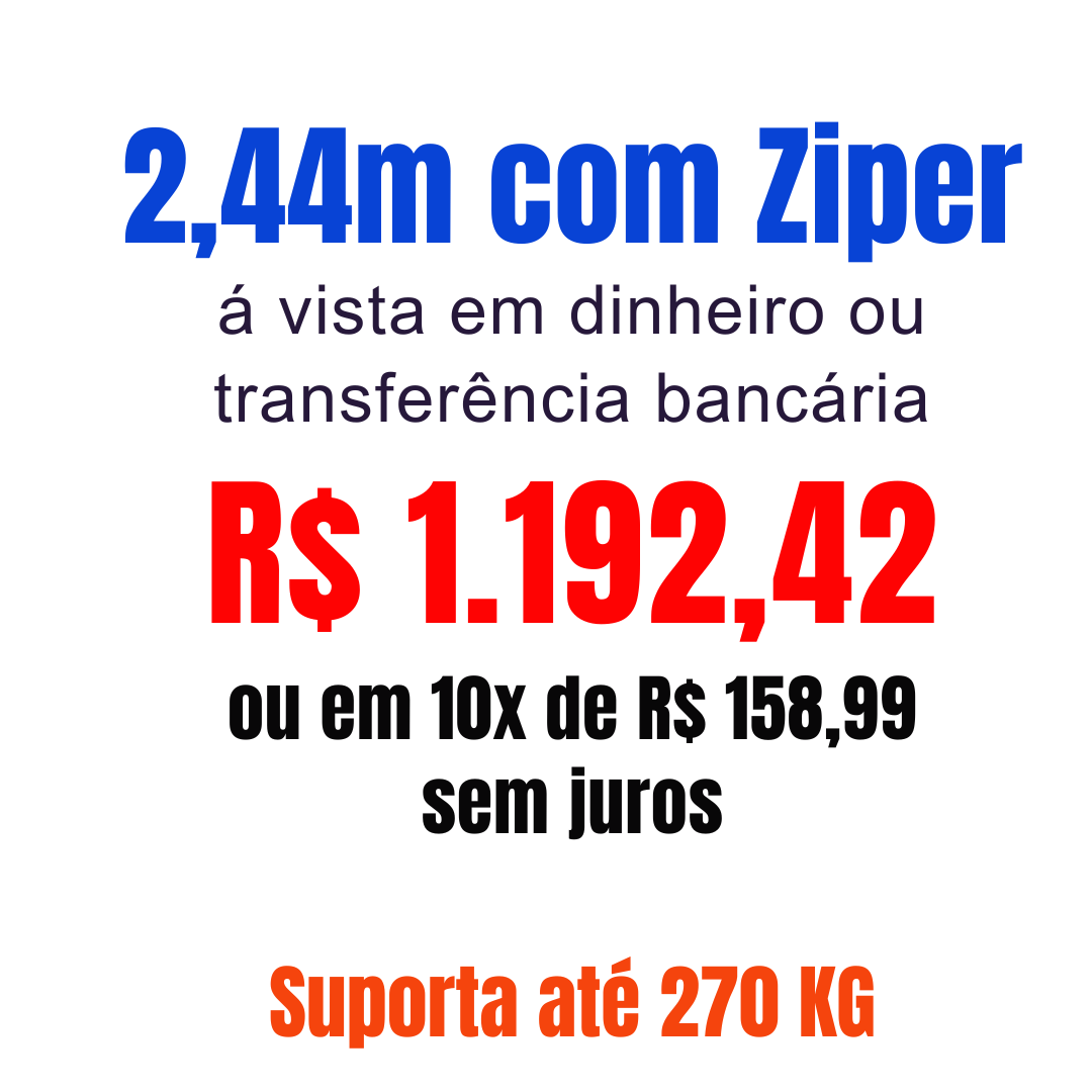 2,44m com Ziper á vista em dinheiro ou transferência bancária R$ 1.159,42 ou em 10x de R$ 134.00 sem juros (5)